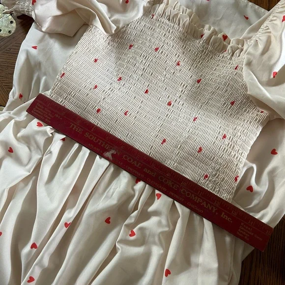 Vintage Prairiecore Heart Print Dress - Picture 9 of 12